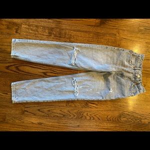 Zara distressed grey light wash jeans S 0